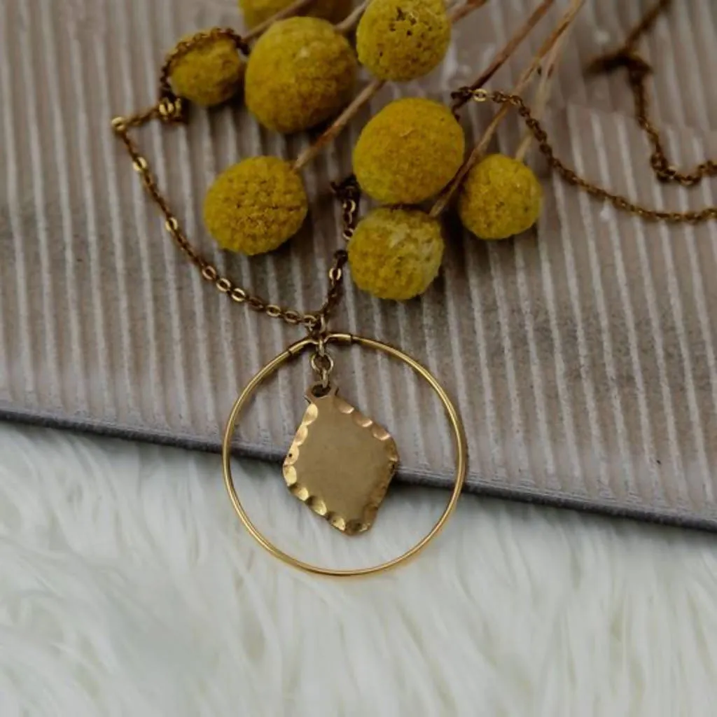 Juno Geometric Pendant Necklace - 24 kt Gold