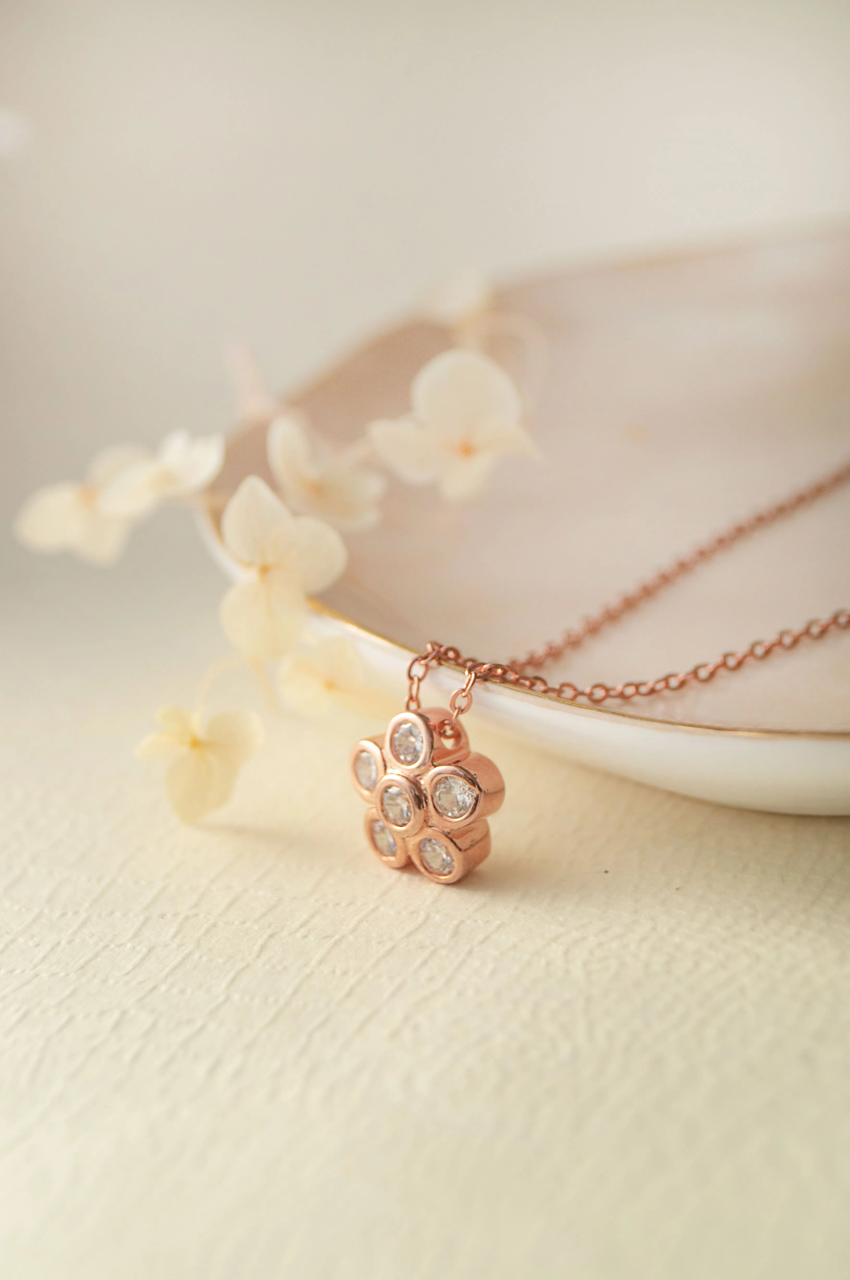 Just A Flower Rose Gold Plated Sterling Silver Chain Necklace