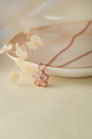 Just A Flower Rose Gold Plated Sterling Silver Chain Necklace