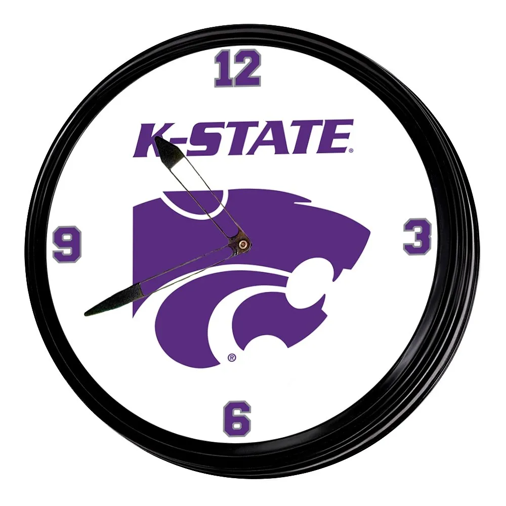 Kansas State Wildcats: K-State - Retro Lighted Wall Clock
