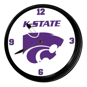 Kansas State Wildcats: K-State - Retro Lighted Wall Clock
