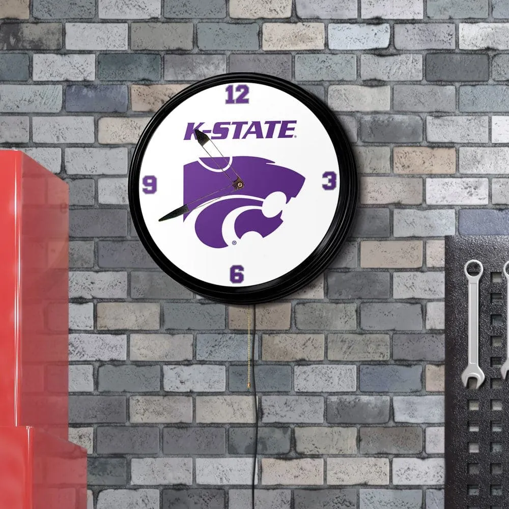 Kansas State Wildcats: K-State - Retro Lighted Wall Clock