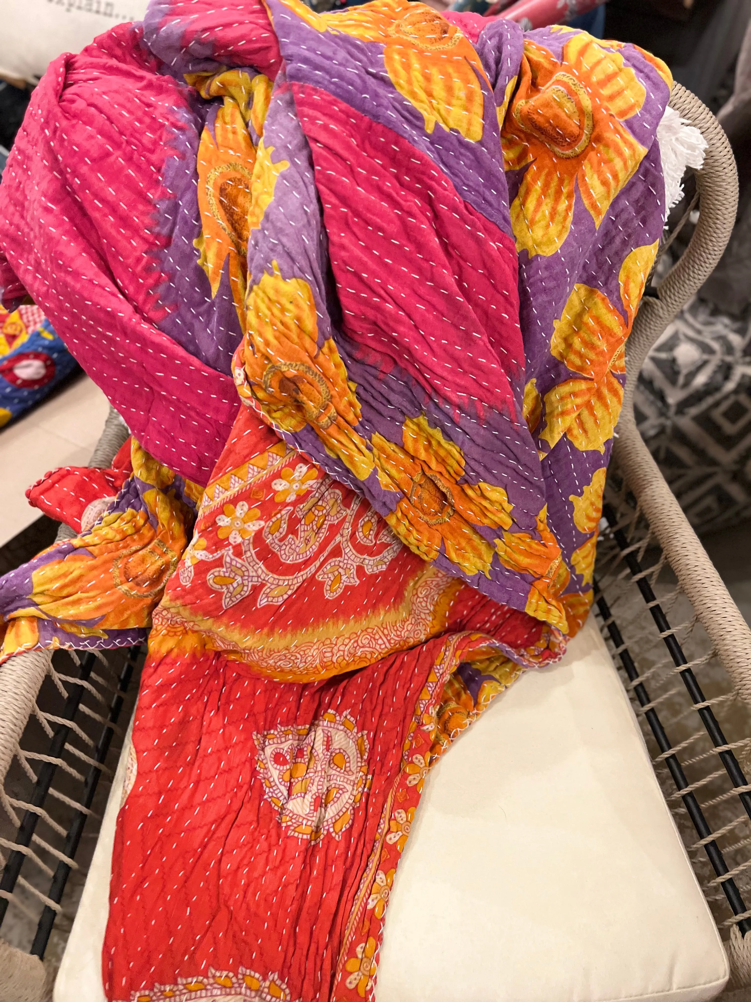 Kantha Throw Blankets- NEW Patterns