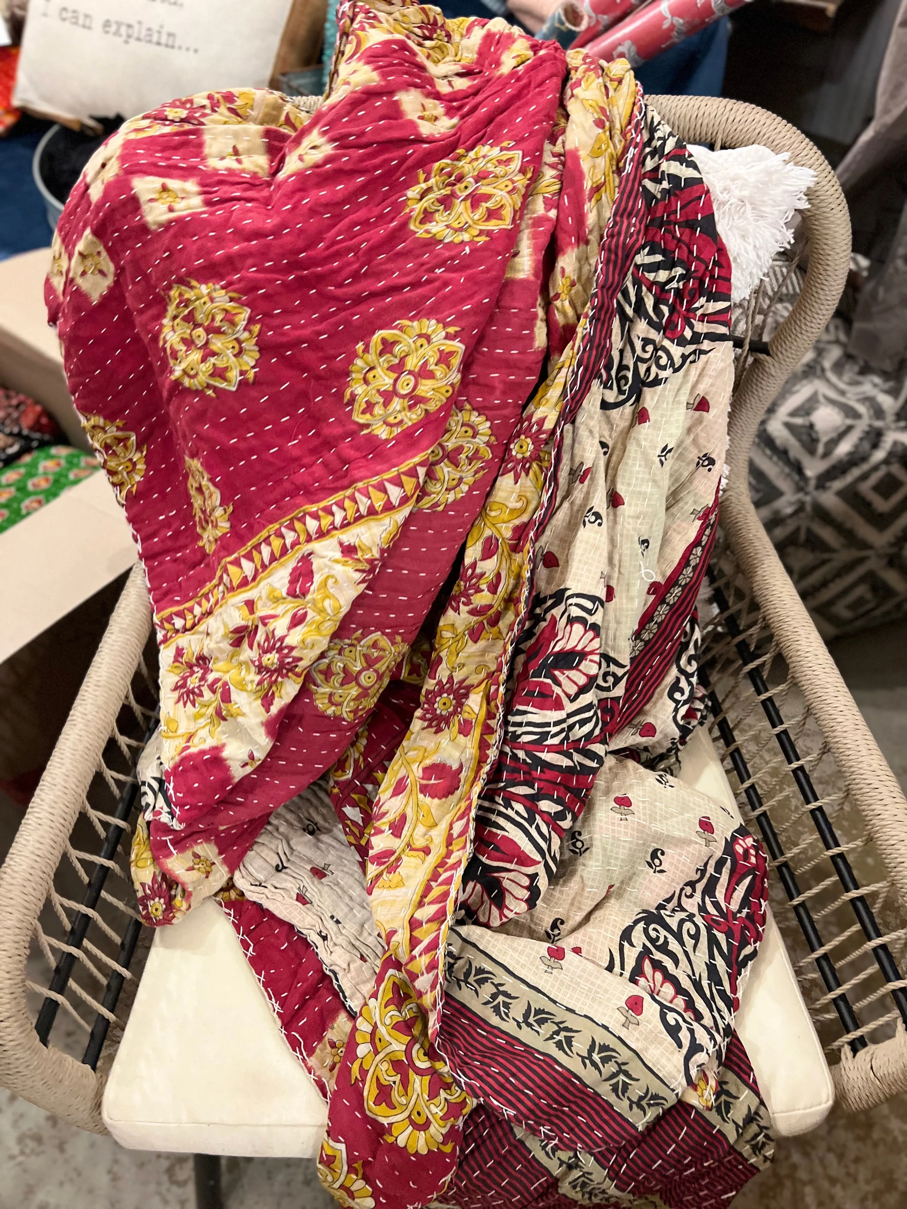 Kantha Throw Blankets- NEW Patterns