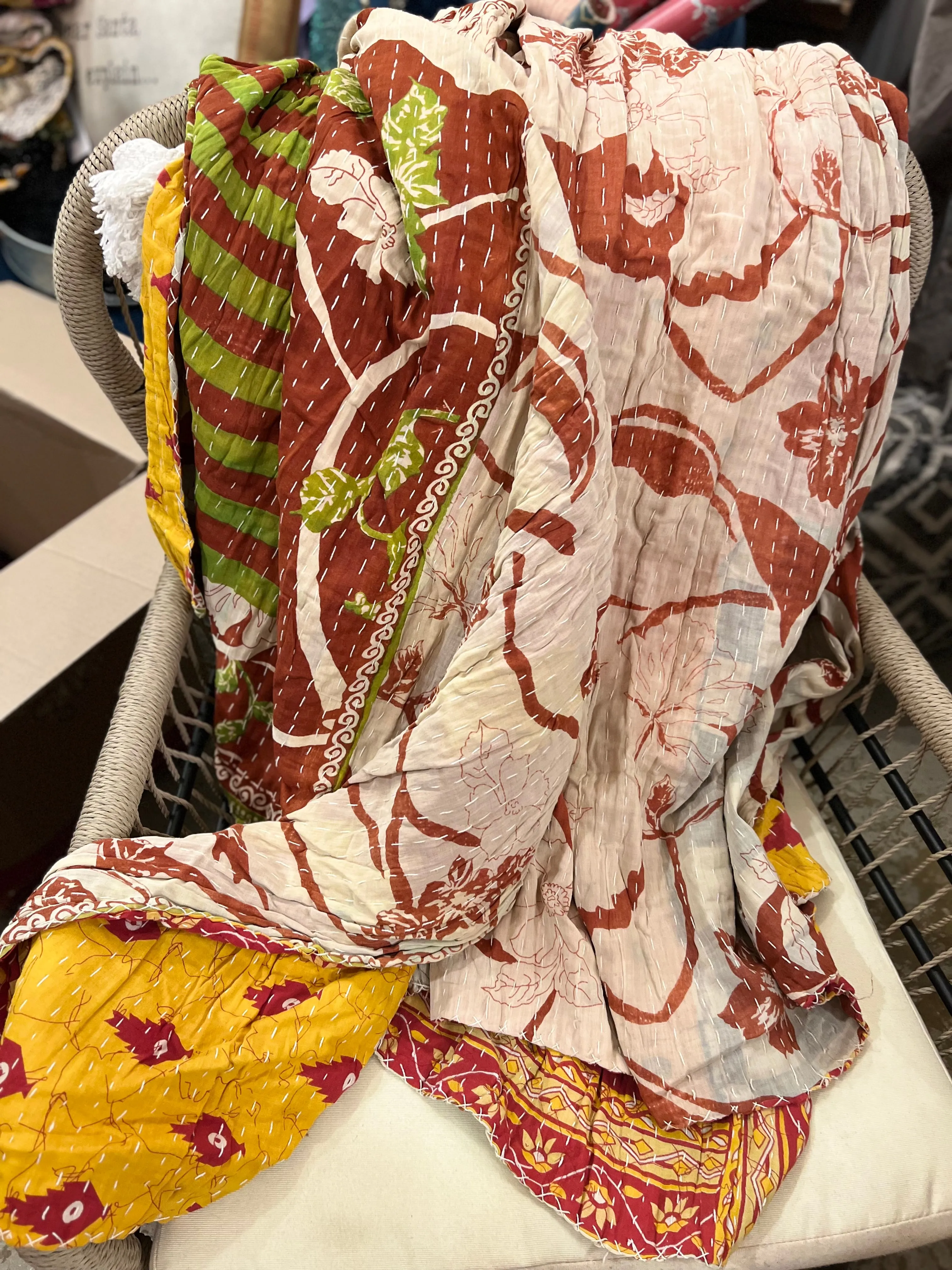 Kantha Throw Blankets- NEW Patterns