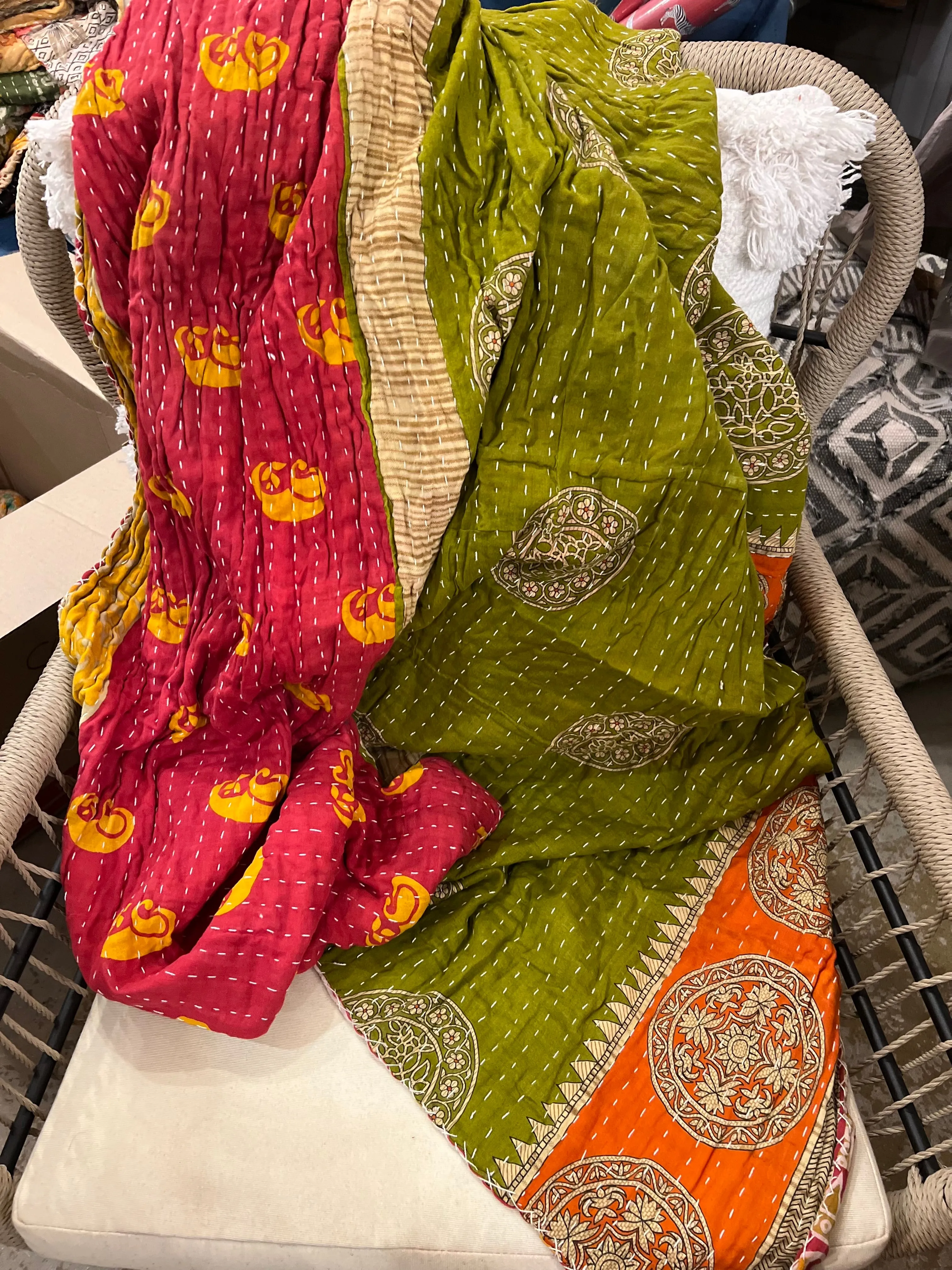 Kantha Throw Blankets- NEW Patterns