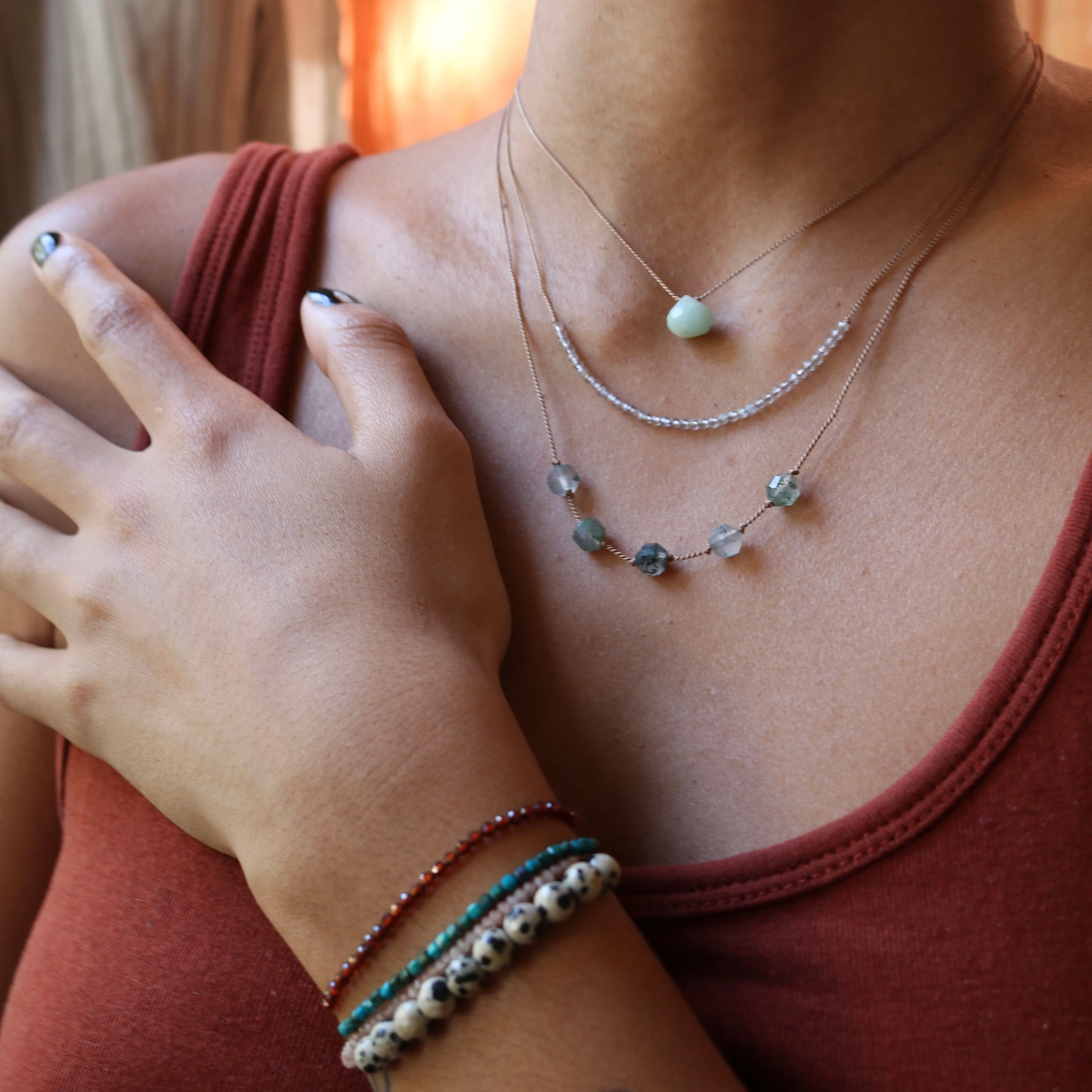 LABRADORITE BEADED NECKLACE