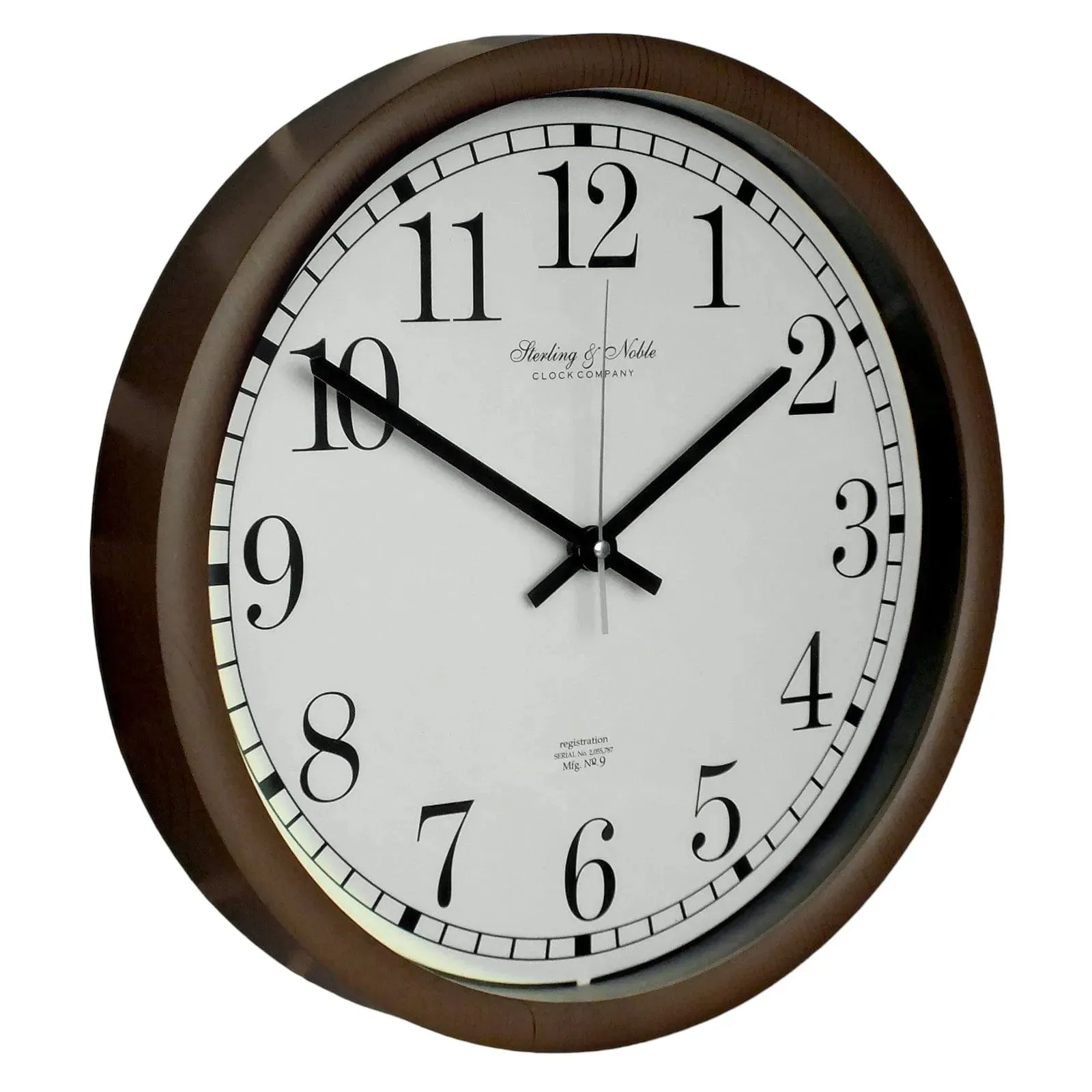 Large Round Viintage Style Quartz Wall Clock with Wooden Effect Finish