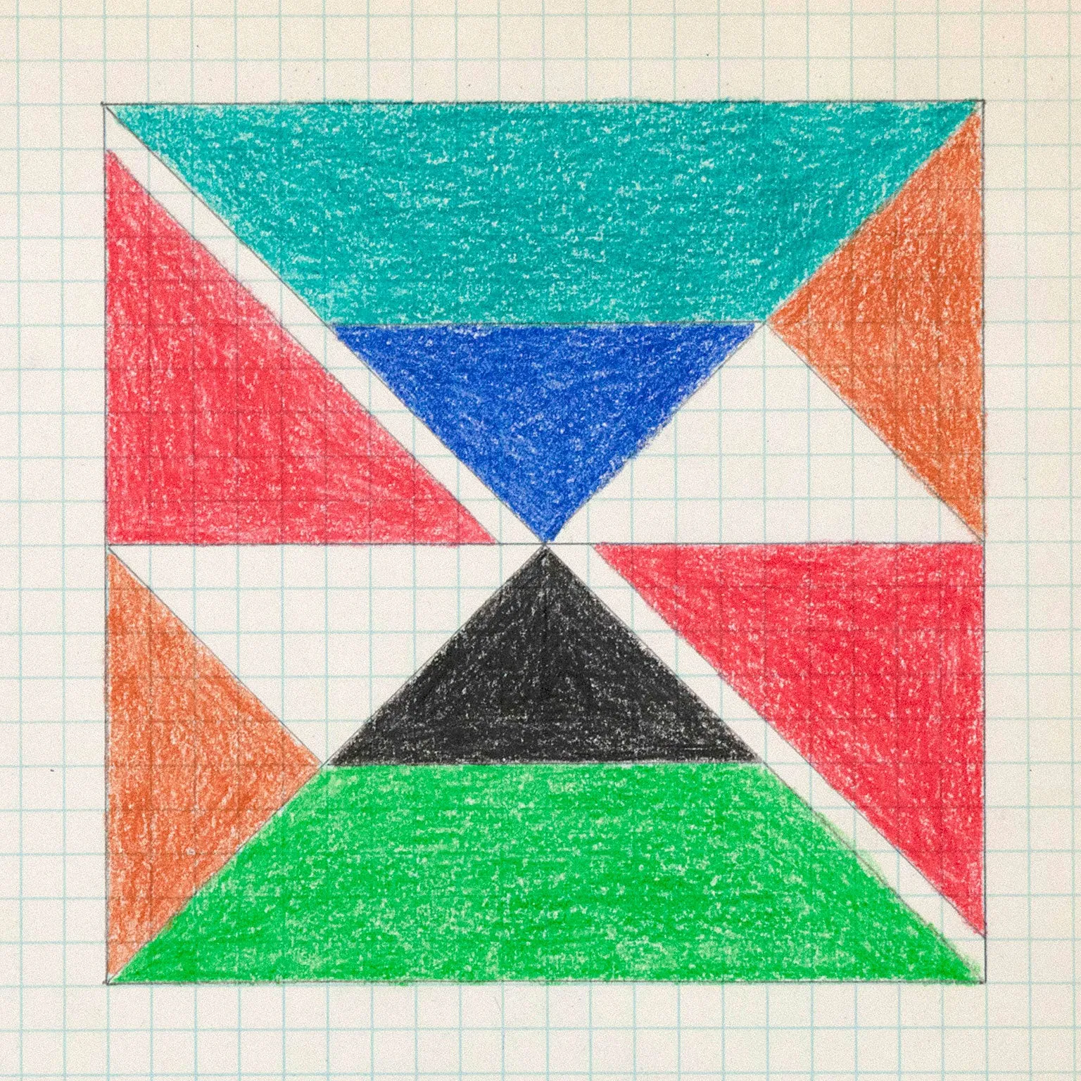 LARRY ZOX "TEAL TOP" DRAWING, 1966