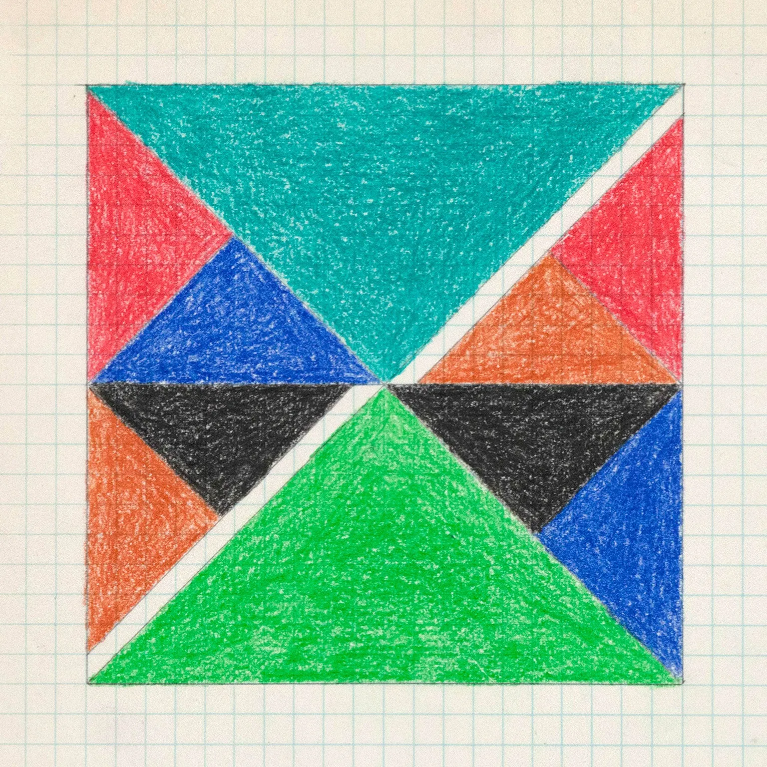 LARRY ZOX "TEAL TOP" DRAWING, 1966
