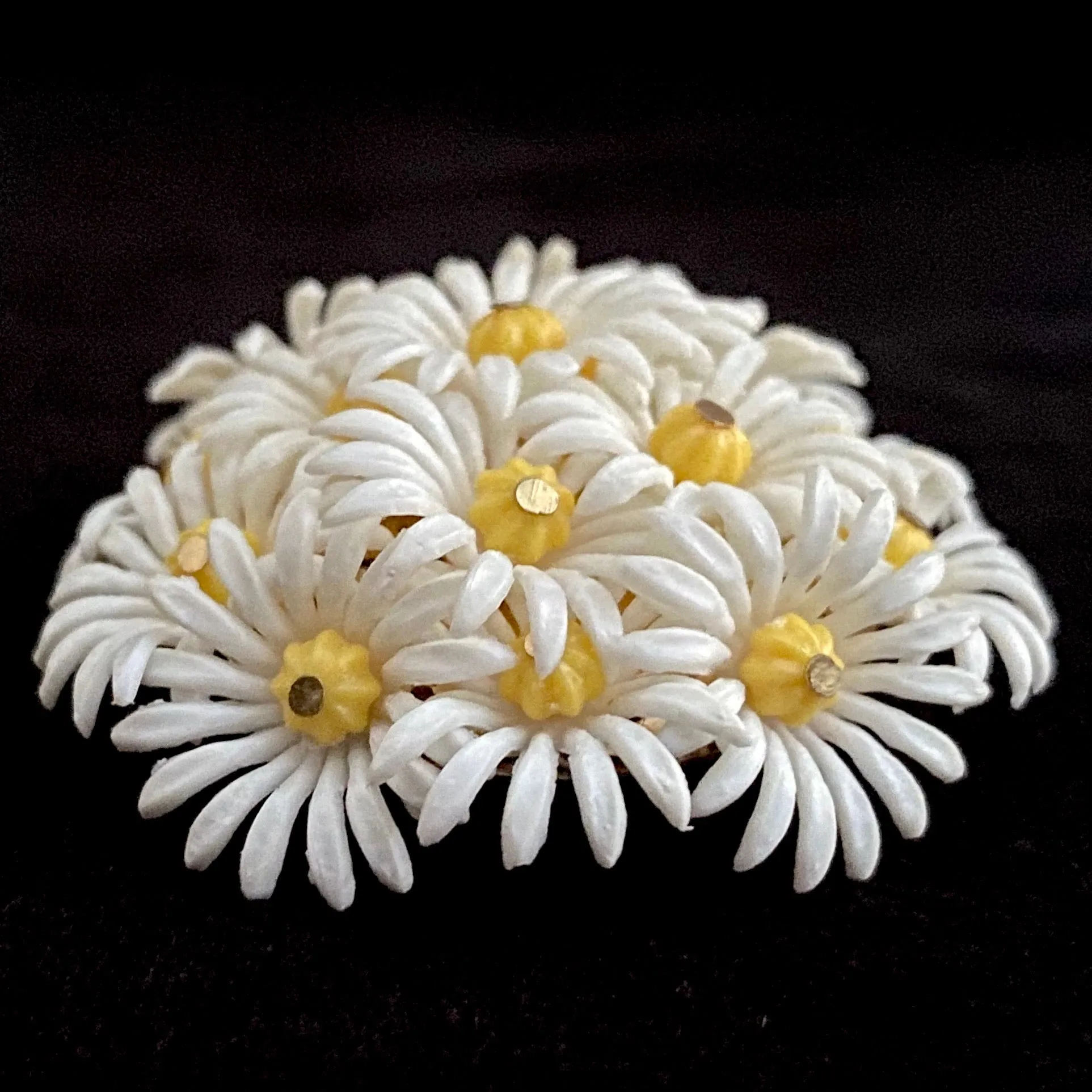 Late 60s/ Early 70s Hong Kong Plastic Daisy Brooch