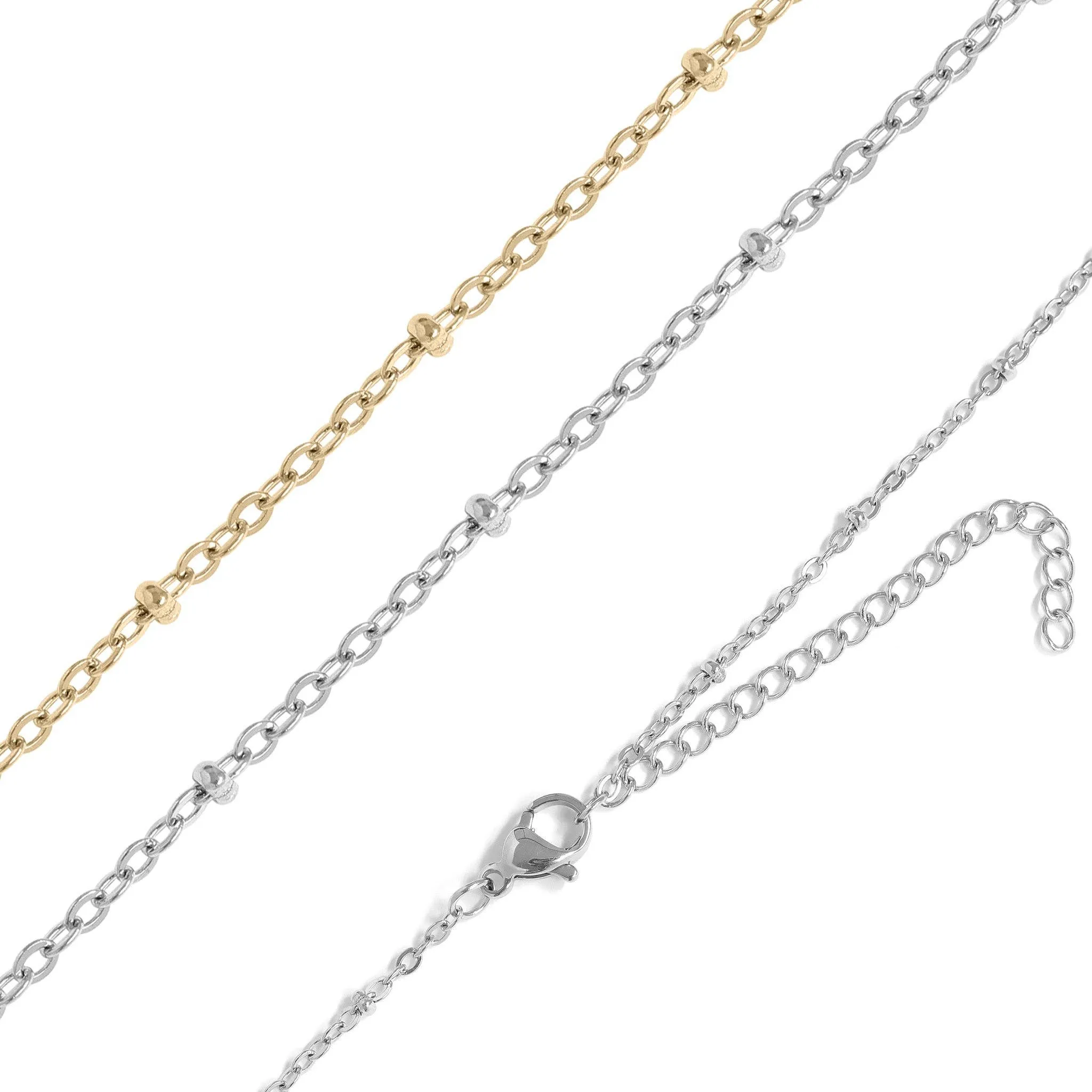 Lauren 18K Gold PVD and Stainless Steel PVD Satellite Chain Necklace