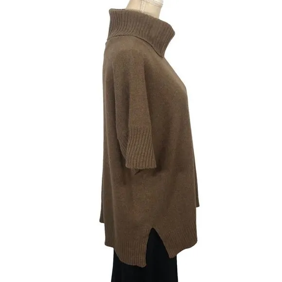 Lauren Ralph Lauren Sweater Short Sleeve Turtle Neck Wool Rabbit Hair Size M/L