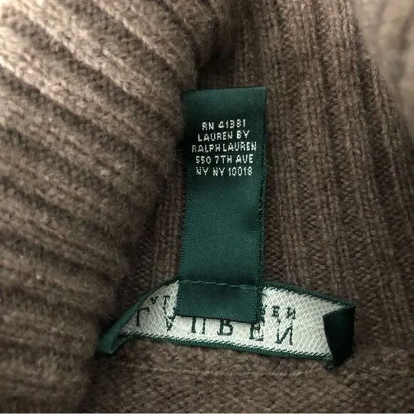 Lauren Ralph Lauren Sweater Short Sleeve Turtle Neck Wool Rabbit Hair Size M/L