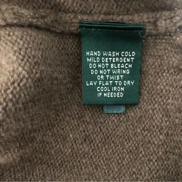 Lauren Ralph Lauren Sweater Short Sleeve Turtle Neck Wool Rabbit Hair Size M/L