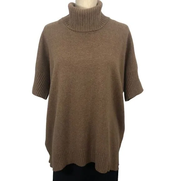 Lauren Ralph Lauren Sweater Short Sleeve Turtle Neck Wool Rabbit Hair Size M/L