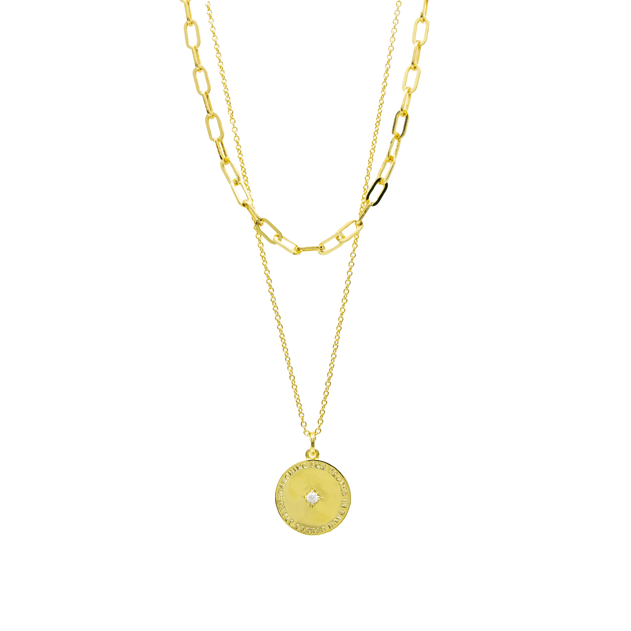 Layered Gold Coin Necklace