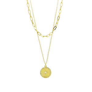 Layered Gold Coin Necklace