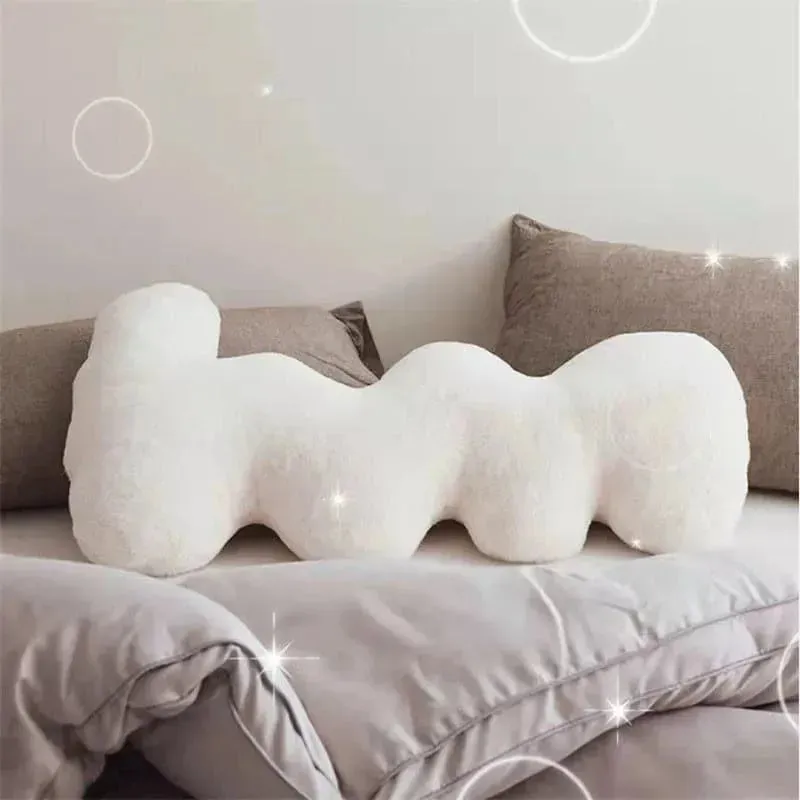 Letter Shaped Accent Faux Wool Pillow