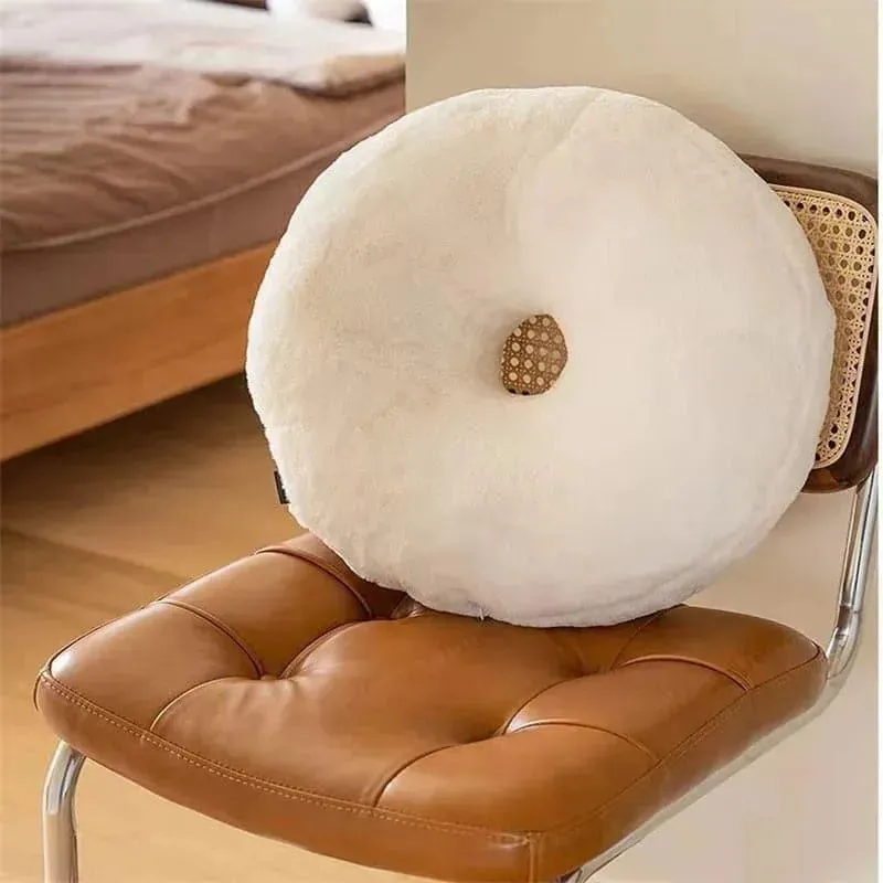 Letter Shaped Accent Faux Wool Pillow