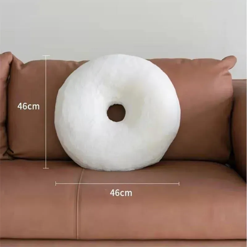 Letter Shaped Accent Faux Wool Pillow