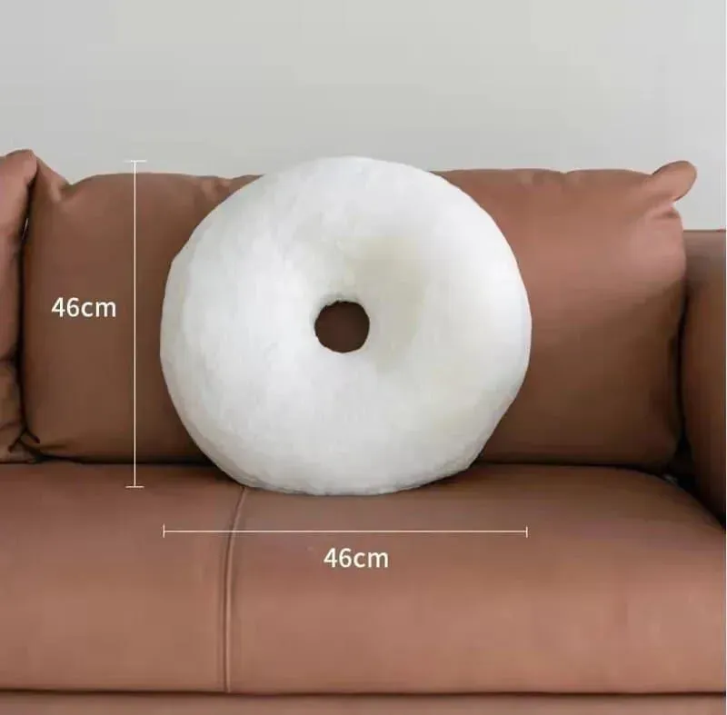 Letter Shaped Accent Faux Wool Pillow
