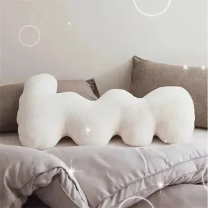 Letter Shaped Accent Faux Wool Pillow