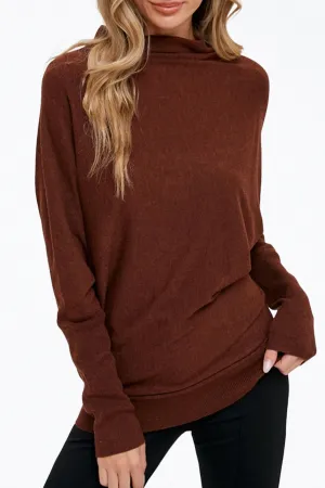 LIGHTWEIGHT SLOUCH-NECK DOLMAN PULLOVER