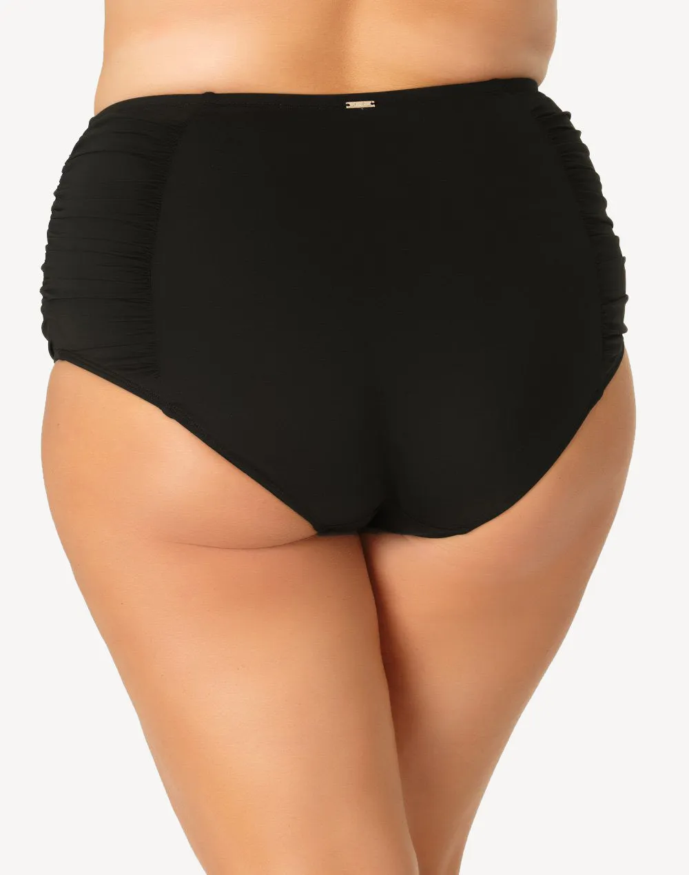 Live In Colour Plus Size Shirred High Waist Bikini Bottom