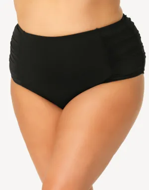 Live In Colour Plus Size Shirred High Waist Bikini Bottom