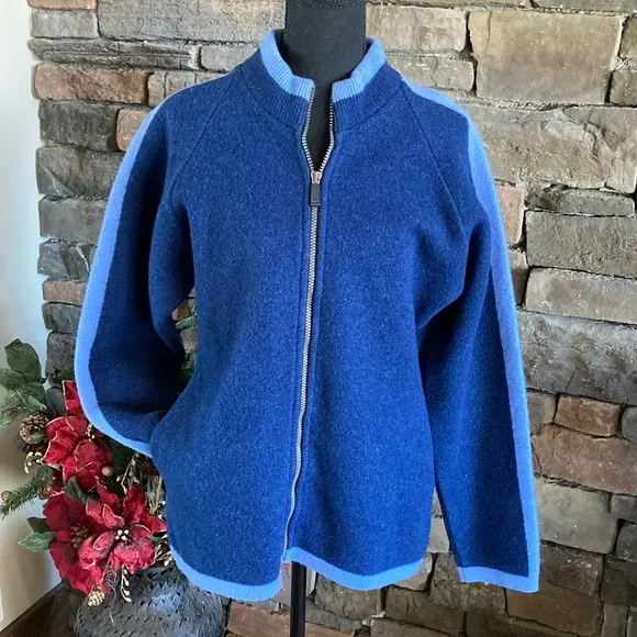 Lochaven of Scotland New Wool Zip Up Cardigan Sweater Jacket