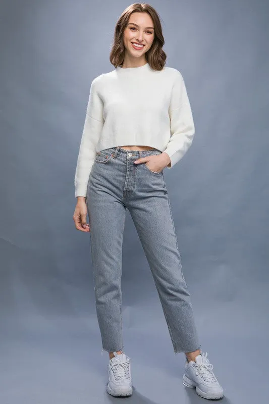 Love Tree Wool Blend Cropped Sweater Top