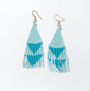 Lt Blue w/ Turquoise Triangles Earrings