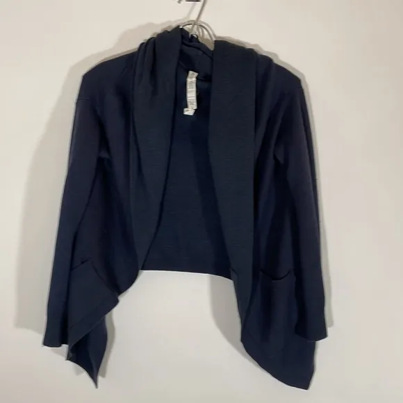 Lululemon Wool Blend Wrap Sweater Navy Blue, Size 4 #405
