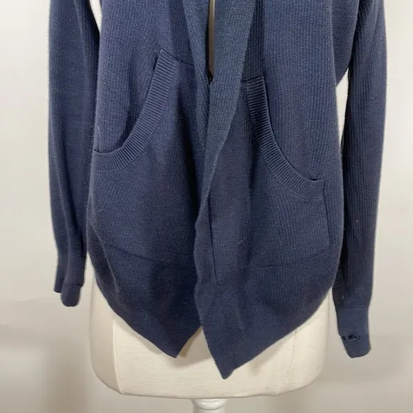 Lululemon Wool Blend Wrap Sweater Navy Blue, Size 4 #405