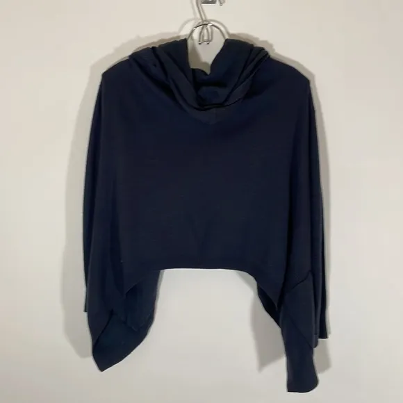 Lululemon Wool Blend Wrap Sweater Navy Blue, Size 4 #405