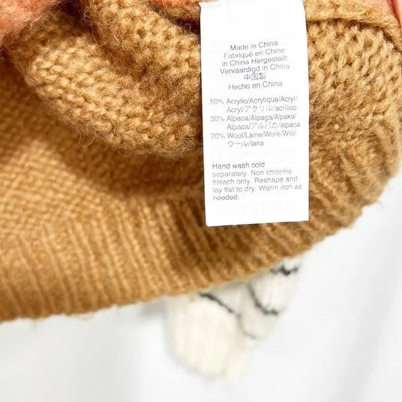 Madewell Balloon-Sleeve Pullover Sweater Colorblock XS Alpaca Wool blend Pink