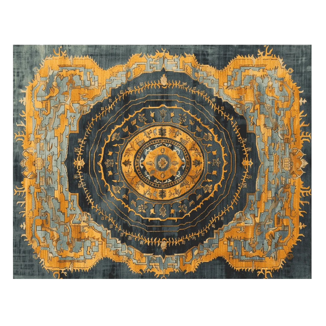 Majestic Mandala Hand Knotted Rug
