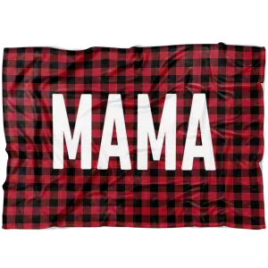 MAMA Buffalo Plaid Fleece Blanket