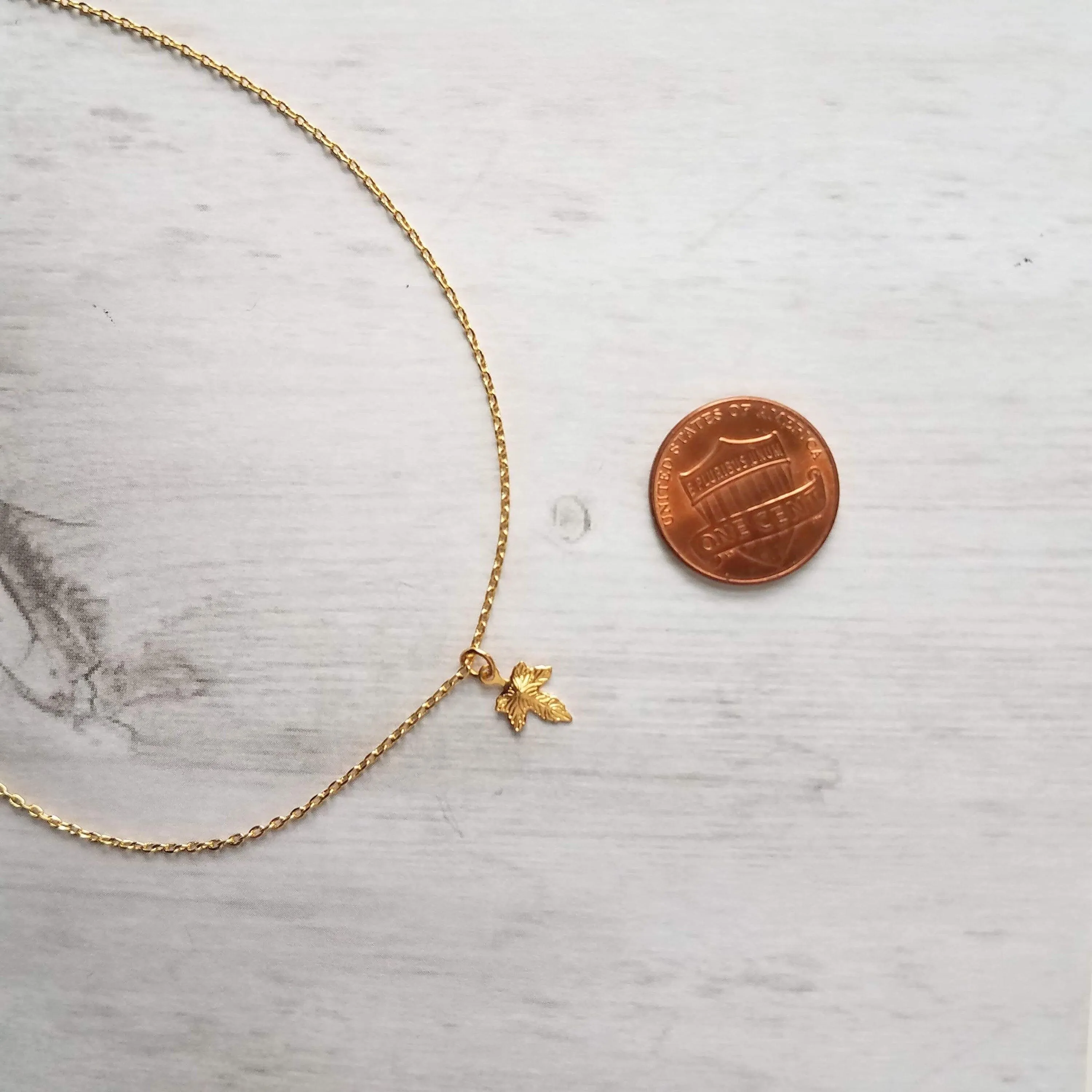 Maple Leaf Necklace, tiny gold leaf, leaf pendant, gold leaf charm, delicate necklace, 14K gold fill chain opt, Toronto necklace autumn gift