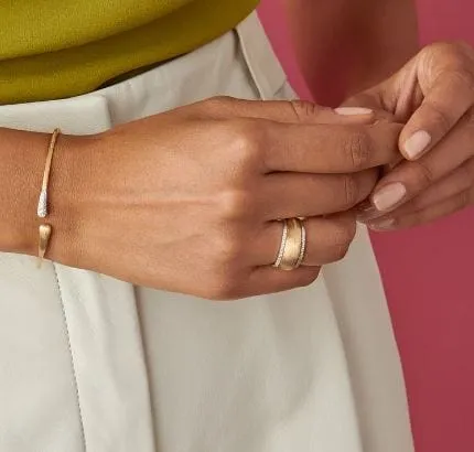Marco Bicego Yellow Gold and Diamond Dome Ring