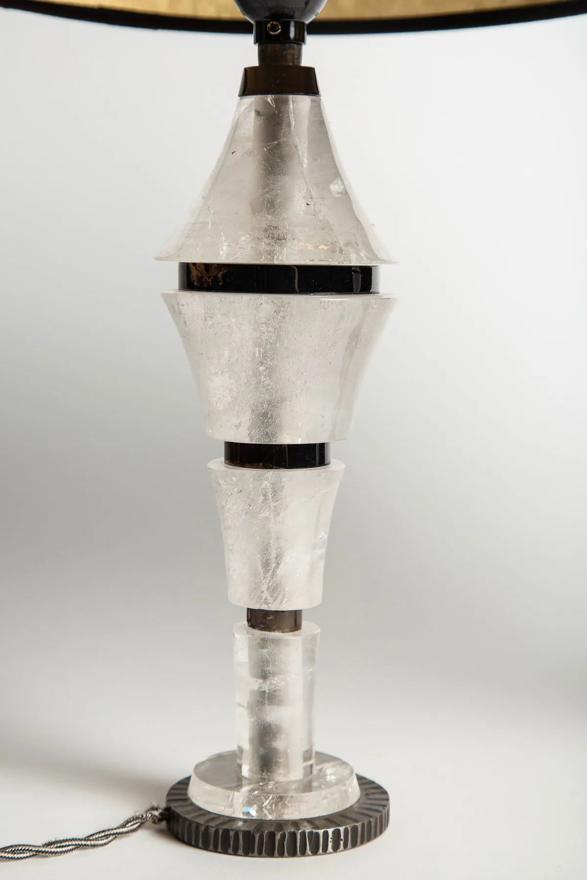 MAXFIELD PRIVATE COLLECTION | BLACK PAGODE ROCK CRYSTAL LAMP
