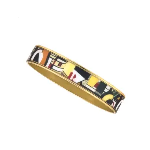 MAYA Geometric Red R Bangle Bracelet 1/2"