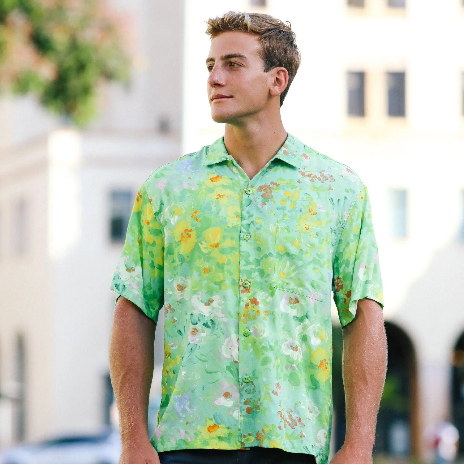 Men's Retro Shirt - Flower Paint