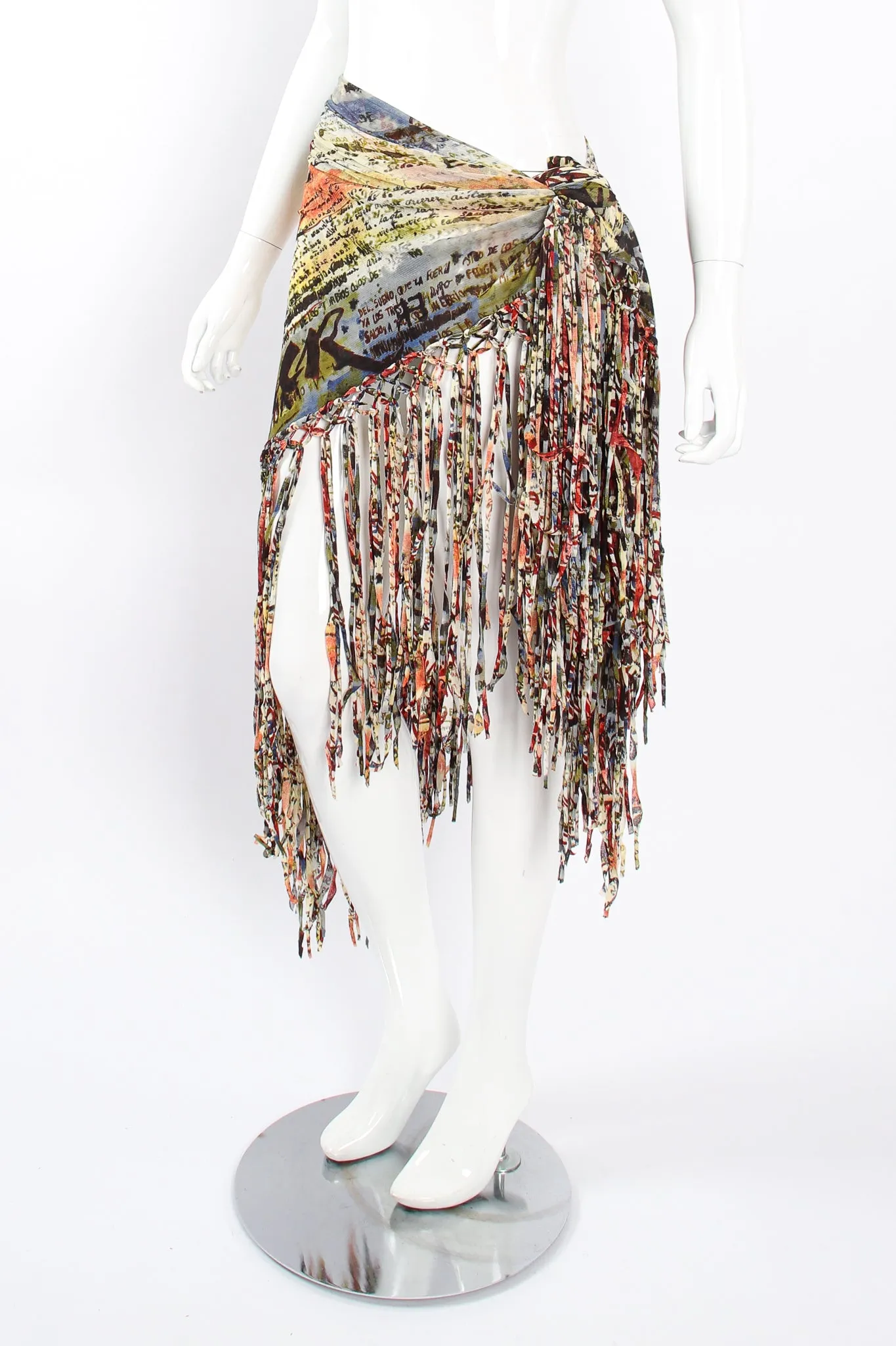 Mesh Calligraphy Watercolor Shawl