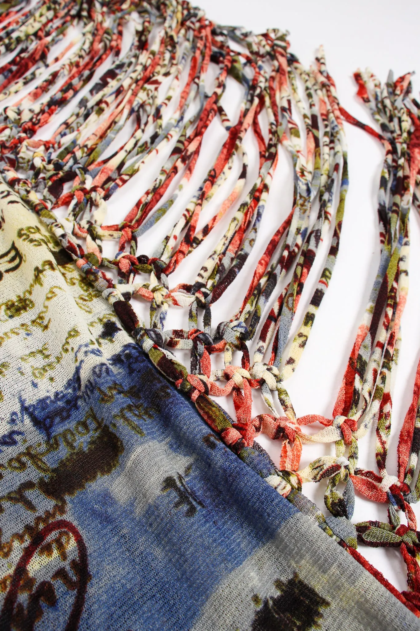 Mesh Calligraphy Watercolor Shawl