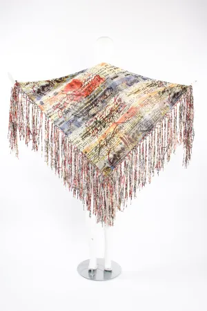 Mesh Calligraphy Watercolor Shawl