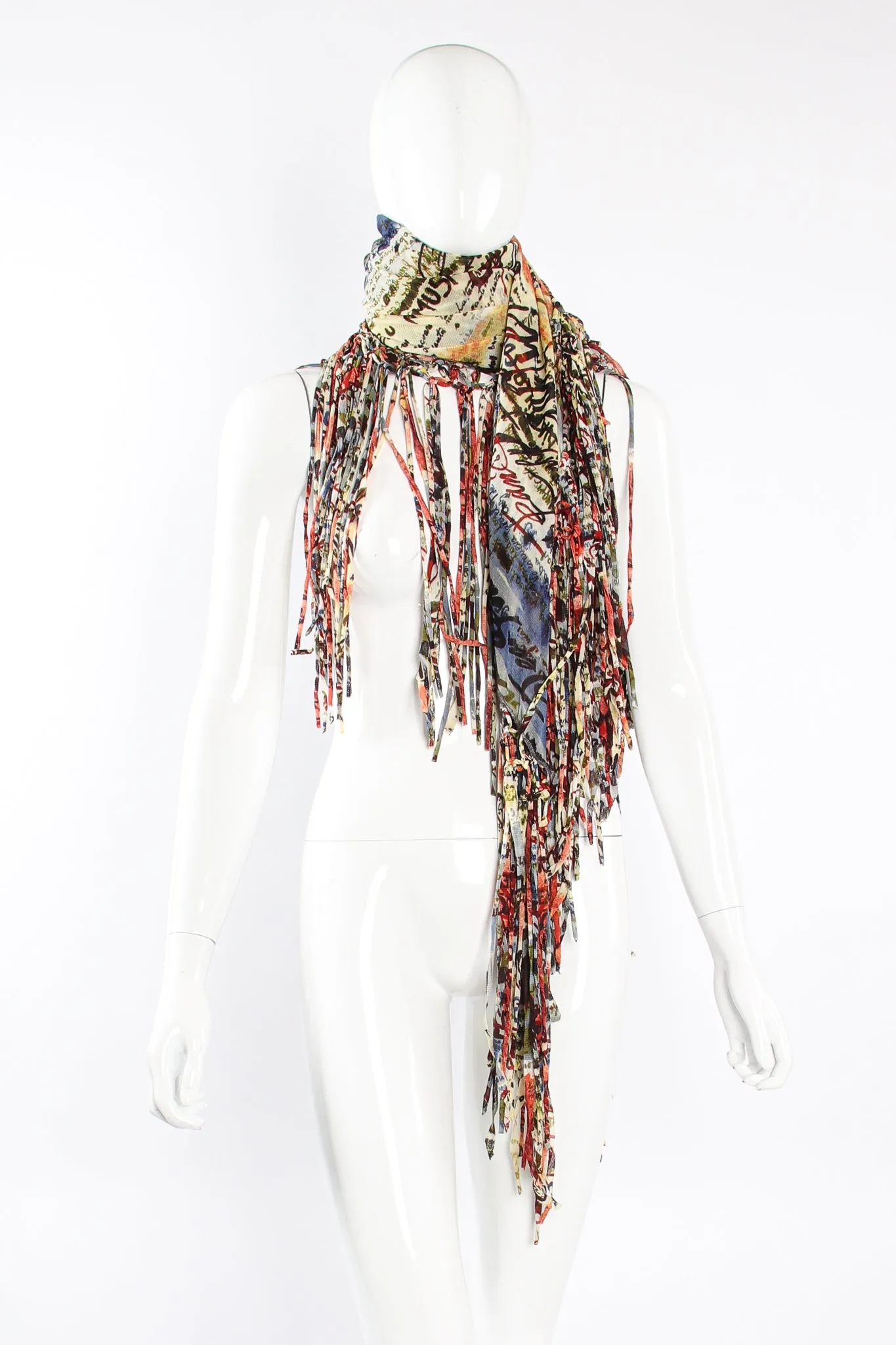 Mesh Calligraphy Watercolor Shawl