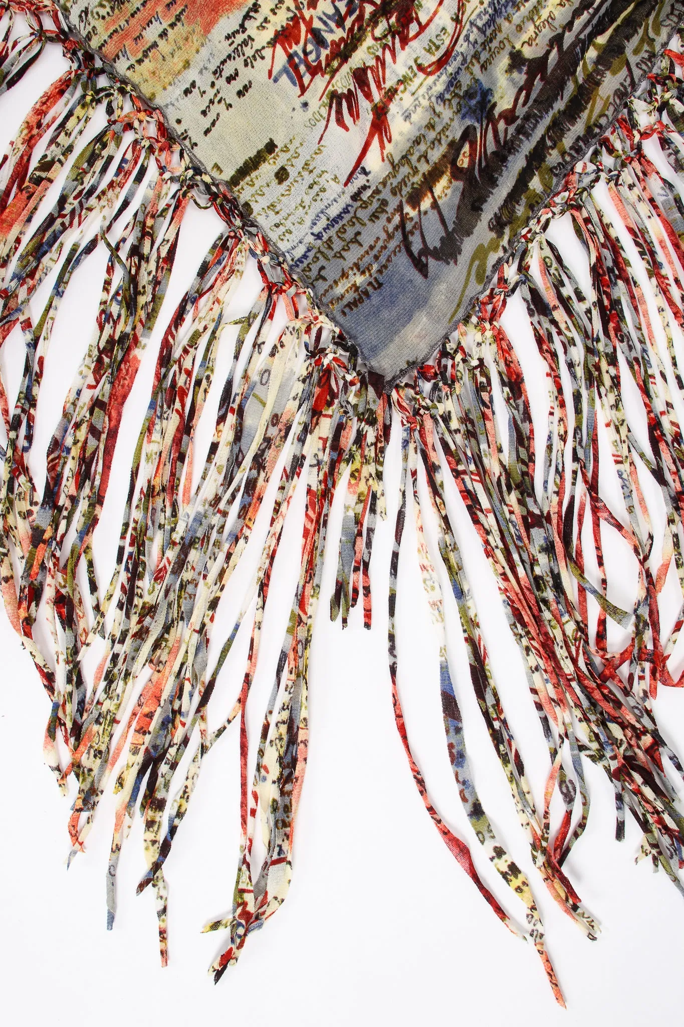Mesh Calligraphy Watercolor Shawl