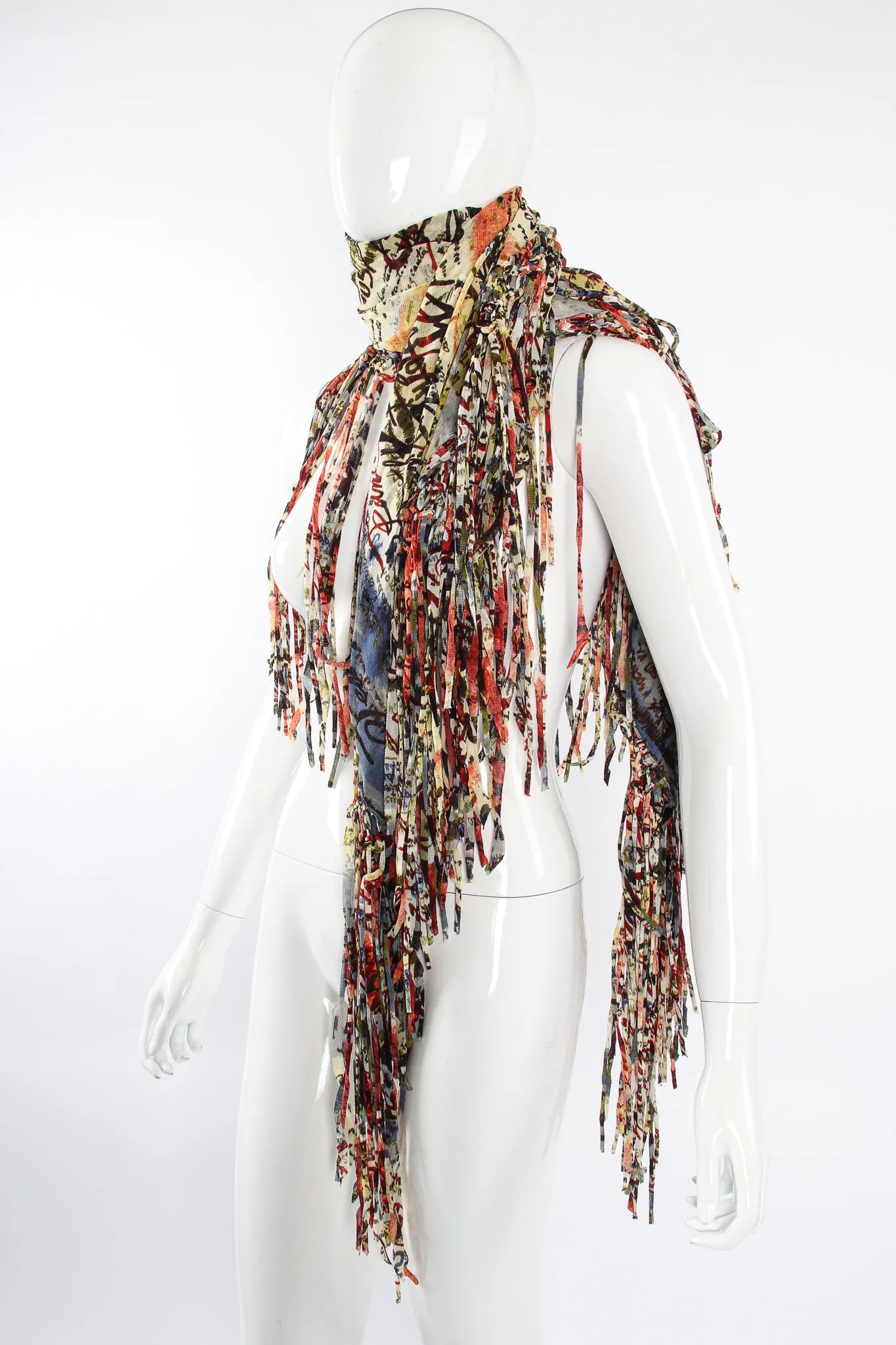 Mesh Calligraphy Watercolor Shawl